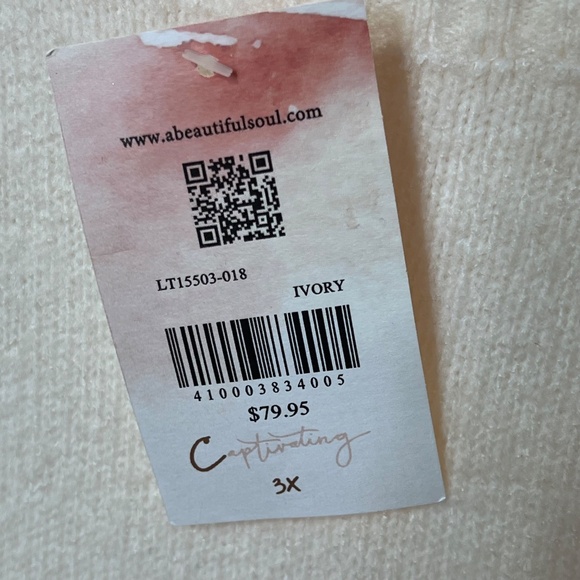 A Beautiful Soul Captivating Abstract Bullover Cowl Neck Sweater NWT - Picture 6 of 10